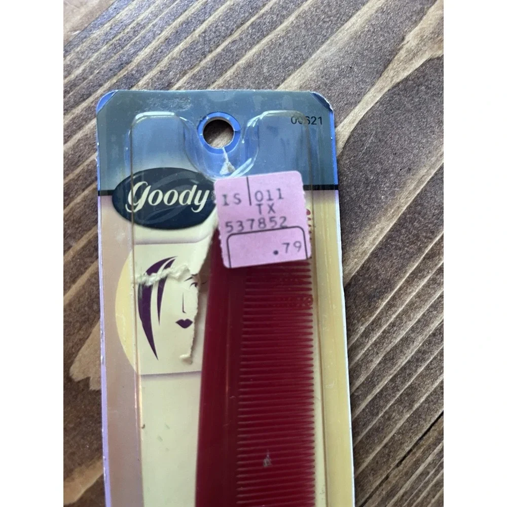 Vintage 2000 GOODY Styling Comb Smooths USA NEW 00621 Red Vintage Hair